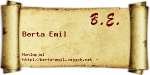Berta Emil névjegykártya
