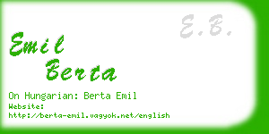 emil berta business card